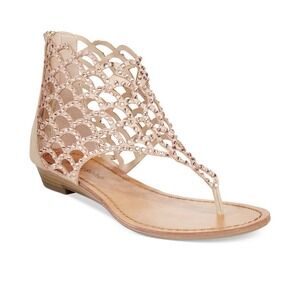 Zigi Soho Mella Caged Flat Thong Sandals – Rhinestone Accents – Size 7 – NWOB